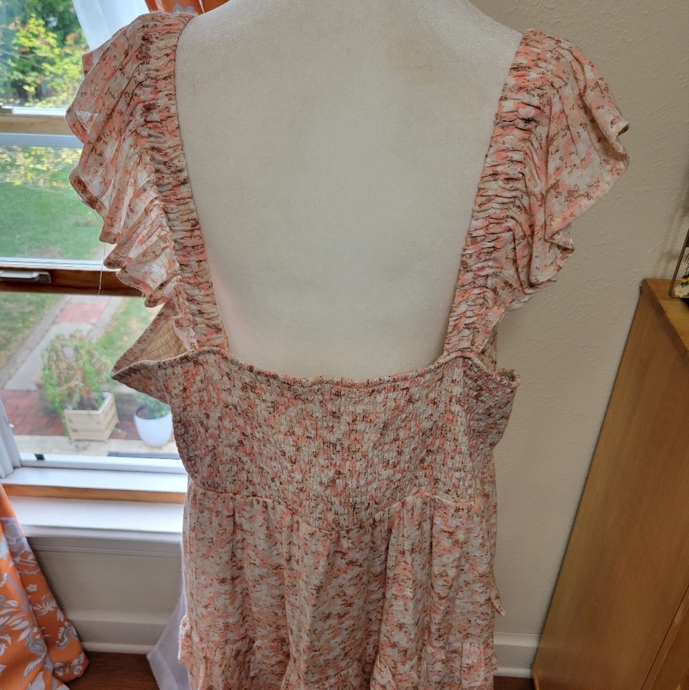 Floral Ruffle Sleeve Dress - Picture 4 of 6